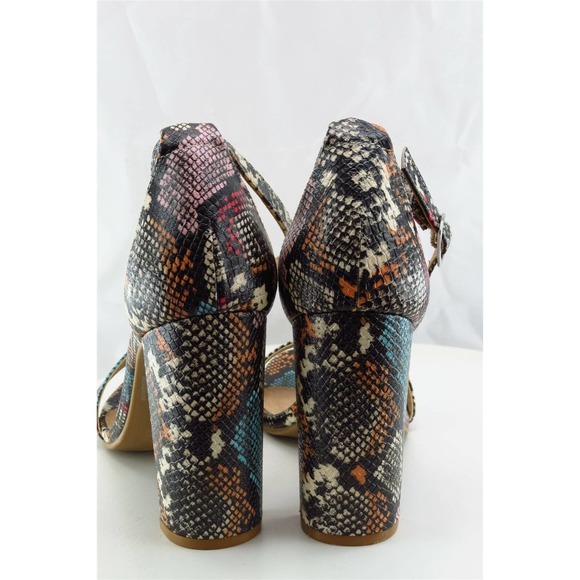 Charles Russe Sz 8 M Multicolor Ankle Strap Synthetic Women Sandals - Picture 5 of 7